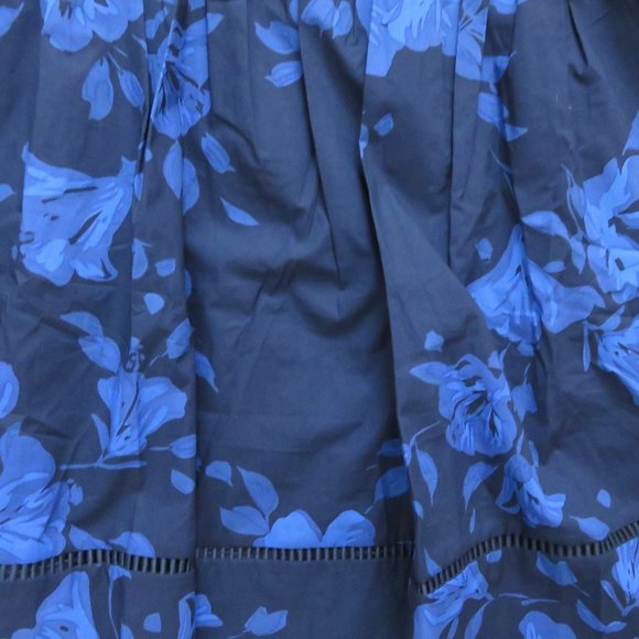 NWT Kate Spade Hibiscus Ruffle Dress 100% Cotton Navy & Blue - Size 2 - Picture 13 of 15